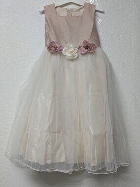 KIDS’ DREAM Peach Cream Flower Girl Tulle Dress - Size 11/12